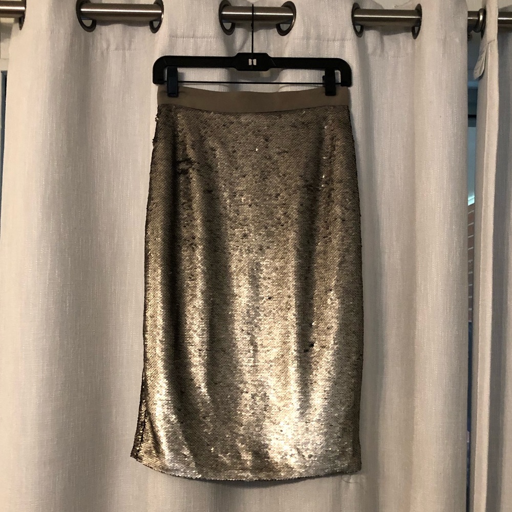 Banana republic sequin silver skirt